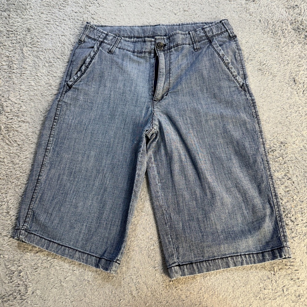 Arizona Boys Denim Shorts 20 Regular Blue Solid Stretch Cotton Blend